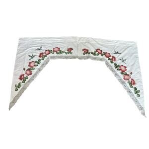 NECTAR Air Brushed 3D Hummingbirds Embroidered Swag Valance Window Curtain 60"